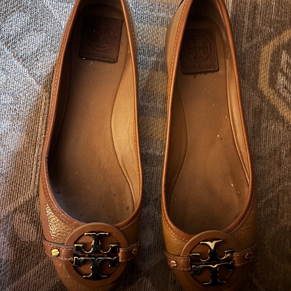 Tory Burch Buckle Leather Flats for Women